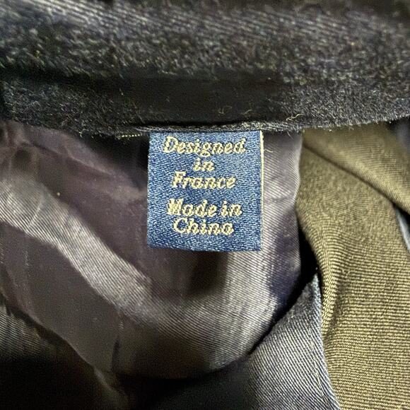 Faconnable Wool Dress Pants Mens 36R (39x29.5) Black Flat Front Straight Classy - Picture 3 of 8